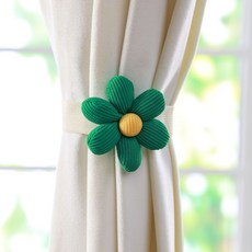 星宇優選館 窗簾捆綁帶一對裝 歐式窗簾釦環收攏 輕奢高檔窗簾扣 網紅束帶 可調節, 1個, 【按扣款】綠色一朵花/1條單根