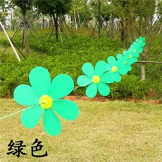 줄 바람개비 만국기 회전 오색 유치원 주유소 행사, 1개, 10m 낚싯줄/그린 바람개비