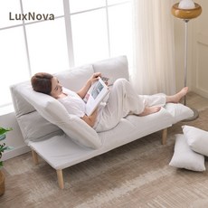 2인용 소파 각도 조절 좌식 리클라이너 접이식 소파 시트 소파, 흰색