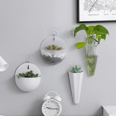 마켓다인Z 벽걸이 화병 인테리어화분, 원형 화이트
