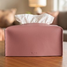 블리스 스킨 레더 티슈 케이스 커버 일반형, 코랄핑크, 1개