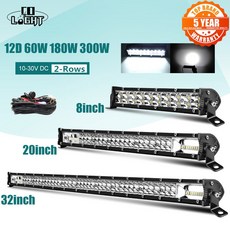 CO LIGHT 슈퍼 슬림 보트 라이트 투광 20 트럭 트랙터 32 12V LED 24V 12D SUV 스팟 ATV 4X4 오프로드, 12D 32 inch 300W