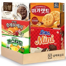 사무실 과자 세트 5종 탕비실 간식 (몽쉘생크림케이크+카스타드+후레쉬베리+마가렛트+오예스미니), 1개 1개