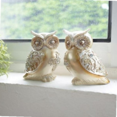 풍수소품 소 골드 부엉이인형 부엉이 집들이선물 2P 부엉이장식품 큐빅 플라워 187 부엉이소품, 본상품
