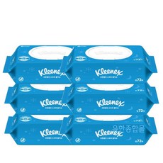 신세계 규격 유한킴벌리 크리넥스 코튼클린 소프트 물티슈 72매*6입리뉴얼, 6개, 72매