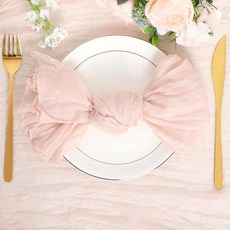 나이닷디 6개 치즈클로스 냅킨 20 x 20인치 보헤미안 디너 구김진 러스틱 린넨 테이블 장식용 결혼식 파티 베이비 샤워 가족 일상용 레몬 옐로우, 더스티 핑크