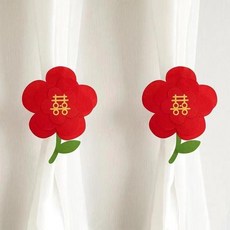 結婚房窗簾綁帶裝飾 比翼雙飛鈴鐺, 彩色綁帶花花, 1個