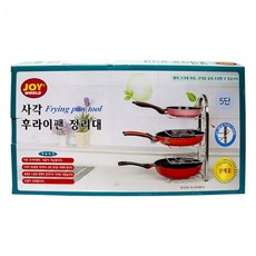 우성 사각 후라이팬 정리대 5단/후라이팬거치대/수납정리대/스테인레스/선반정리/주방선반/냄비정리대, 1개, 상세페이지 참조