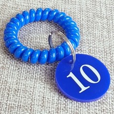 號碼牌 數字牌 定製取餐叫號牌鑰匙牌擺攤排隊號碼牌寄存牌掛號手環圈號碼牌數字 BRPT, 棕色,1-10（雙面數字）手圈+牌, 1個