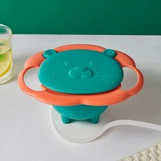 1 1 360도 그릇 접시 + 쏟아지는 회전접시, 사자 그릇 그린, 1개