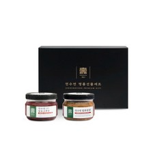 맛있는 고추장 국산 태양초 안매운 저염 수제 발효 고추장 선물세트 (2종세트) 고추장 된장, 1세트, 350g