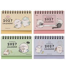 오목눈이 2027 미니 탁상 캘린더 책상 달력 감성 일러스트, 1개, 랜덤색상