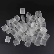 25/50/100pcs 2ml 흰색/투명 빈 플라스틱 수채화 하프 팬 페인트 그리드 아크릴 오일 구 아슈, 100pcs Clear