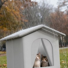 지붕 덮개 구조 야외 설치 길고양이 보호 쉼터 넉넉한 내부 공간 하우스 타입, 1개, 상세페이지 참조
