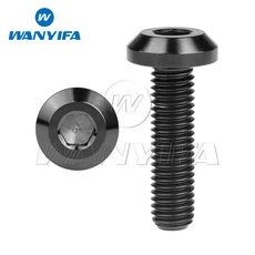 Wanyifa 티타늄 볼트 M6x12/15/20/25/30/35mm 육각 머리 나사 자전거 오토바이 브레이크 디스크 4/10pcs, 01 Black, 02 4pcs, 04 M6x35mm