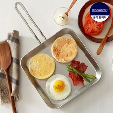 (정품) 쿡에버 통3중 스텐 사각팬 24cm 사각프라이팬 계란말이팬 그리들, 통3중 사각팬 24cm