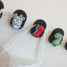 귀여운 소품걸이 부착식 후크 마스크 악세서리 걸이, 빨간공룡, 1개