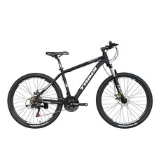 BIKEDNA M136 鋁合金26吋21速日本SHIMANO指撥定位變速前輪快拆碟剎避震可鎖定登山車學生車, 消光黑銀, 1個