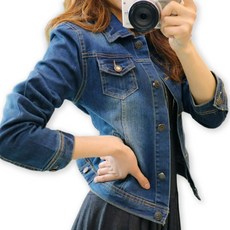 메리앤유 여성용 워싱 데님청자켓