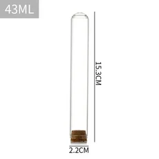 30PCS 유리 코르크 자료와 병을 기원 빈 양념 항아리 꽃 상자 크리스마스 결혼 선물 커버 반구 장식, 04 22x150mm 43ml, 1개