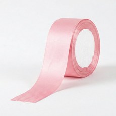 T 공단 리본 단면 라이트핑크 40mm 22m 머리띠부자재 스트랩 띠지 공예 DIY