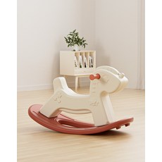 兒童搖馬寶寶搖搖馬嬰兒木馬週歲禮物二合一兩用溜溜車玩具, 1個, 黃色:如圖