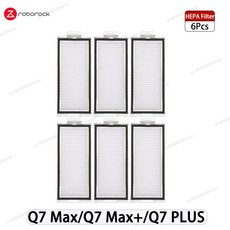 로보락 Q7 Max / Plus T8 헤파 필터 로봇 청소기 예비 부품 메인 사이드 브러시 물걸레 천 먼지 봉투, [09] 6 HEPA filters