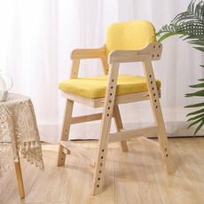 식탁의자 가변의자 5단계 조절형, 레몬옐로우 업그레이드 분리형 커버