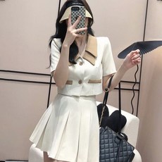 ASURE A라인 스커트 주름 치마 골프 치마 여성의류 치마