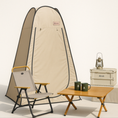 ZEKA 원터치 샤워 텐트 화장실 탈의실 캠핑 낚시 다용도, 1개, 기본 베이지