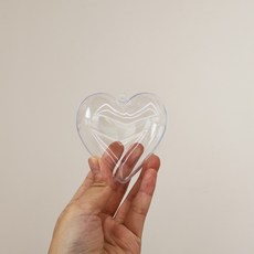 투명 하트 아크릴 볼 플라스틱 캡슐 장식 DIY 소품, 4개, 지름 8CM