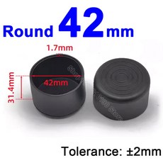 둥근 고무 의자 PVC 10 12 14 16 20 25 30 가구 패드 다리 120MM 음소거 보호 테이블 플러그 바닥 미끄럼 엔드 방지, 10pcs, 42mm