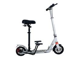 成人腳踩助力代步車，都市校園兩輪滑板車, C2白色鋁合金碟刹座椅款12至成人, 1個