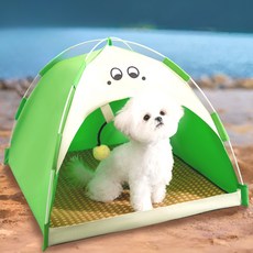 [시원한 휴식공간] 벤스투 바람솔솔 강아지 고양이 하우스 텐트, 1개, 그린