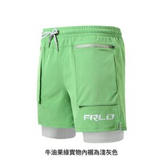 男士防尷尬速乾寬鬆彈性平角泳褲 純色大尺碼雙層五分沙灘褲