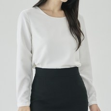 더웨이나인 여성 면접 블라우스 정장 빅사이즈 이너 라운드 긴팔