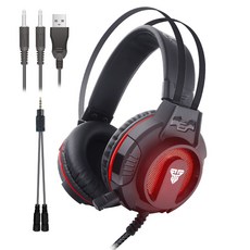 FANTECH 遊戲耳機 7.1 RGB 振動降噪麥克風 3D 超輕黑色, 黑色