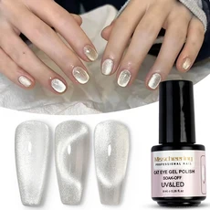 Misscheering 마그네틱 젤 퍼플 컬러 반사 글리터 고양이 눈 젤 폴란드어 자석젤 매니큐어 용 반영구적 매, 02 8ML, 1