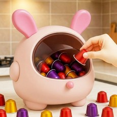 제이라 귀여운 커피캡슐 보관함 디스펜서 덮개, 1개, 핑크
