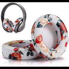 Beats Studio 2.0 무선/유선 및 Studio 3.0 오버이어 헤드폰과 호환되는 교체용 이어 쿠션 패드 커버 Dr.DRE 제작, [07] Floral White