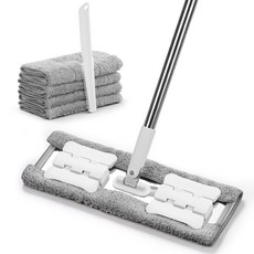 joybos 다용도 집게형 밀대걸레 360회전 바닥청소 밀대걸레 극세사 리필패드 4매, 1개