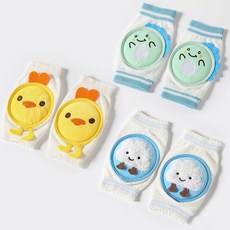 臺灣出貨 嬰兒爬行護膝蓋 兒童防摔學走路 寶寶爬行護膝 夏季護肘 加厚學步軟墊 涼感護膝 幼兒爬行護膝 ZDIB, 小黃鴨+藍雲朵+萌恐龍 -3雙裝, 1個