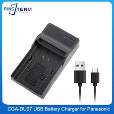 USB 배터리 충전기 CGA-DU07 DU14 파나소닉 NV-GS10 리튬 이온 VW, [01] 옵션1, 01 검정색