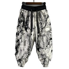 WAWAMOM 남자 여름 나염 항아리바지 빅사이즈 5x 시보리 밴딩 알라딘 바지 FJU38