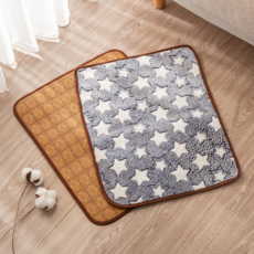 寵物涼席 四季通用 寵物床用品, 藍色白星雙面涼席墊, S碼40*30cm（建議5斤內）