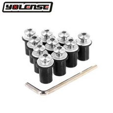 오토바이 앞 유리 볼트 나사 너트 패스너 키트 페어링, 3. Silver, 1개