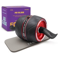 엑피트 AB슬라이드 복근운동기구 푹신한 무릎매트, 레드
