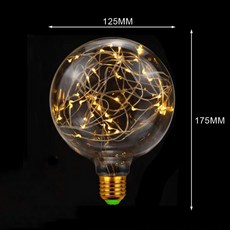 雨果燈飾 滿天星造型 E27 LED 七彩燈泡 銅線裝飾燈 3D炫彩燈, 1個, G125燈串燈泡銅線