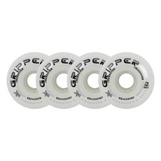 Labeda Roller Hockey Wheels 그리퍼 크로스오버 X-Soft 74A 그린 76mm - 4개 세트, 화이트 76A (소프트)