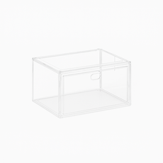 透明可堆疊前開式鞋盒，鞋子收納整理箱，防塵耐用可堆疊，前開設計取放方便, B側開款-透明白, 1個